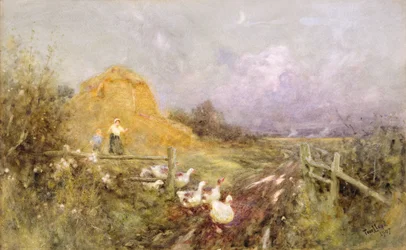 Gänse treiben, früher Abend, 1907